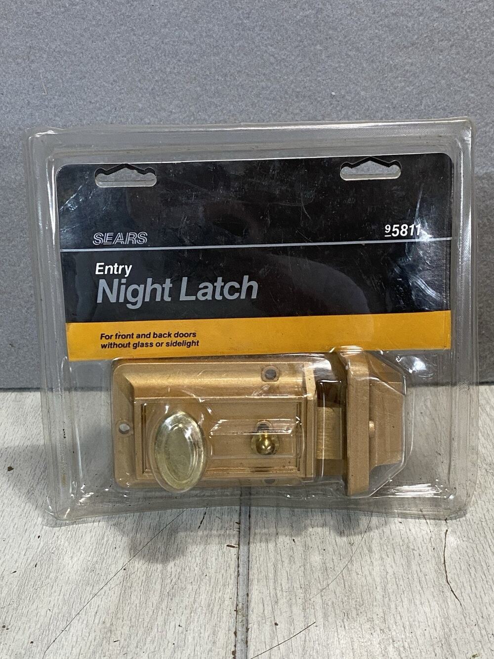 Vintage Sears Brass Rim Night Latch 2 Keys Model 5811 2 3/8” NEW IN PACKAGE